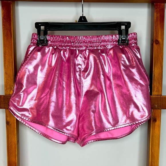 Girls pink metallic shorts - Picture 2 of 4